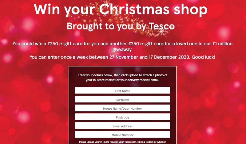 Tesco Win Your Christmas Shop Scam