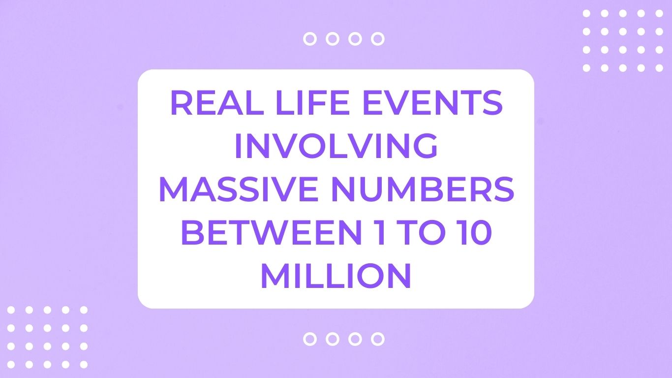 Real Life Events Involving Massive Numbers Between 1 to 10 Million