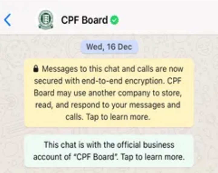 official cpf board whatsapp number